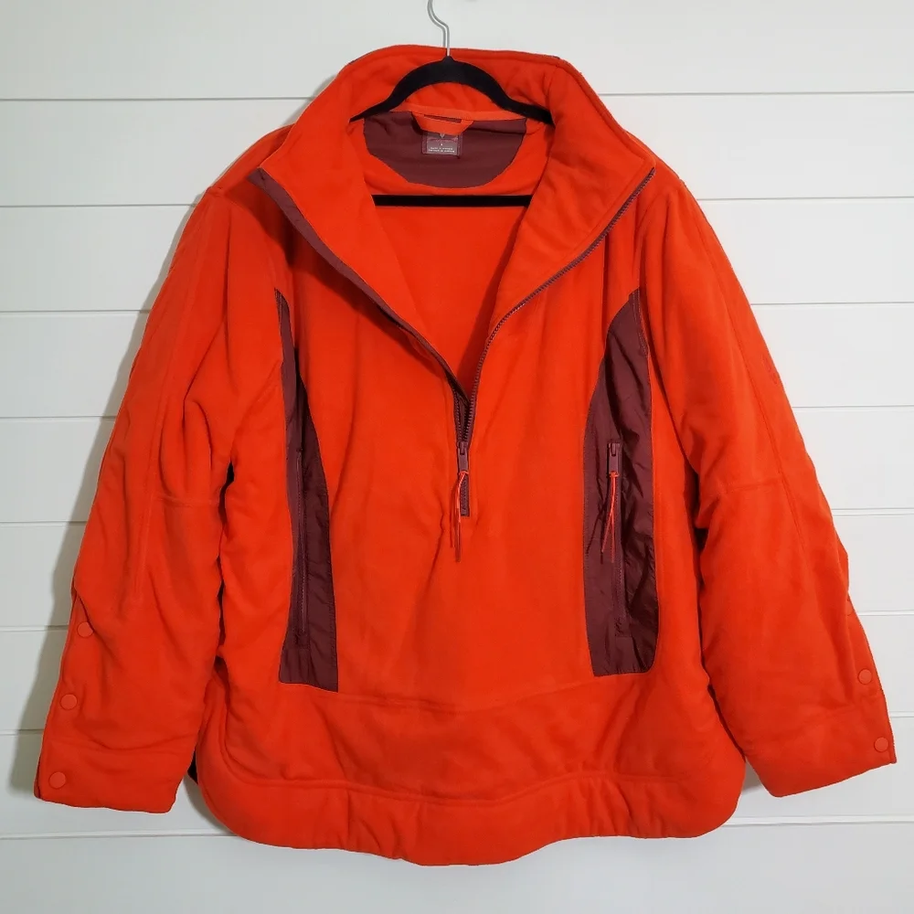 Free People FP Movement Climber Orange Fleece Oversized Jacket‎ Size L